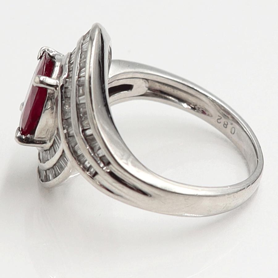 Pt900ルビーダイヤモンドリング　R1.37ct　D0.82ct　リングサイズ13号　重量10.30ｇ(石の重量含む)　レディース（中古）