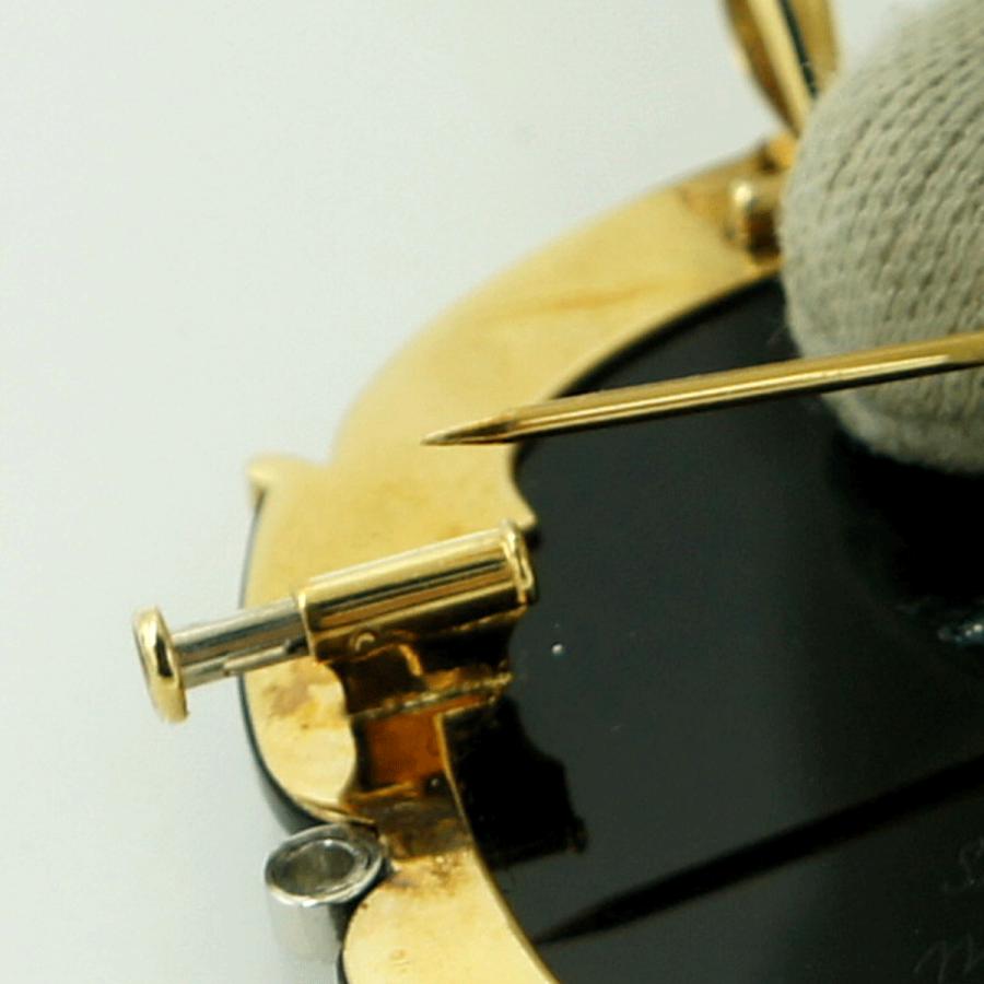 エルヴィン・ポーリー　K18/Pt900メノウカメオペンダントブローチ　重量25.76ｇ　レディース（中古）