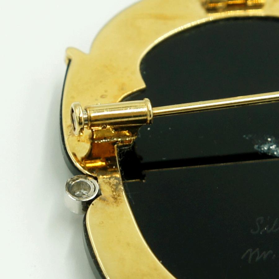 エルヴィン・ポーリー　K18/Pt900メノウカメオペンダントブローチ　重量25.76ｇ　レディース（中古）