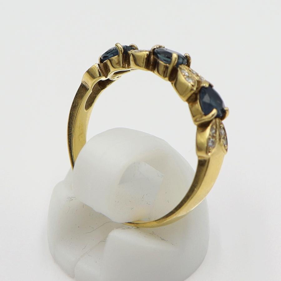 K18サファイアリング　リングサイズ17号　重量3.77ｇ(石の重量含む)　レディース(中古)