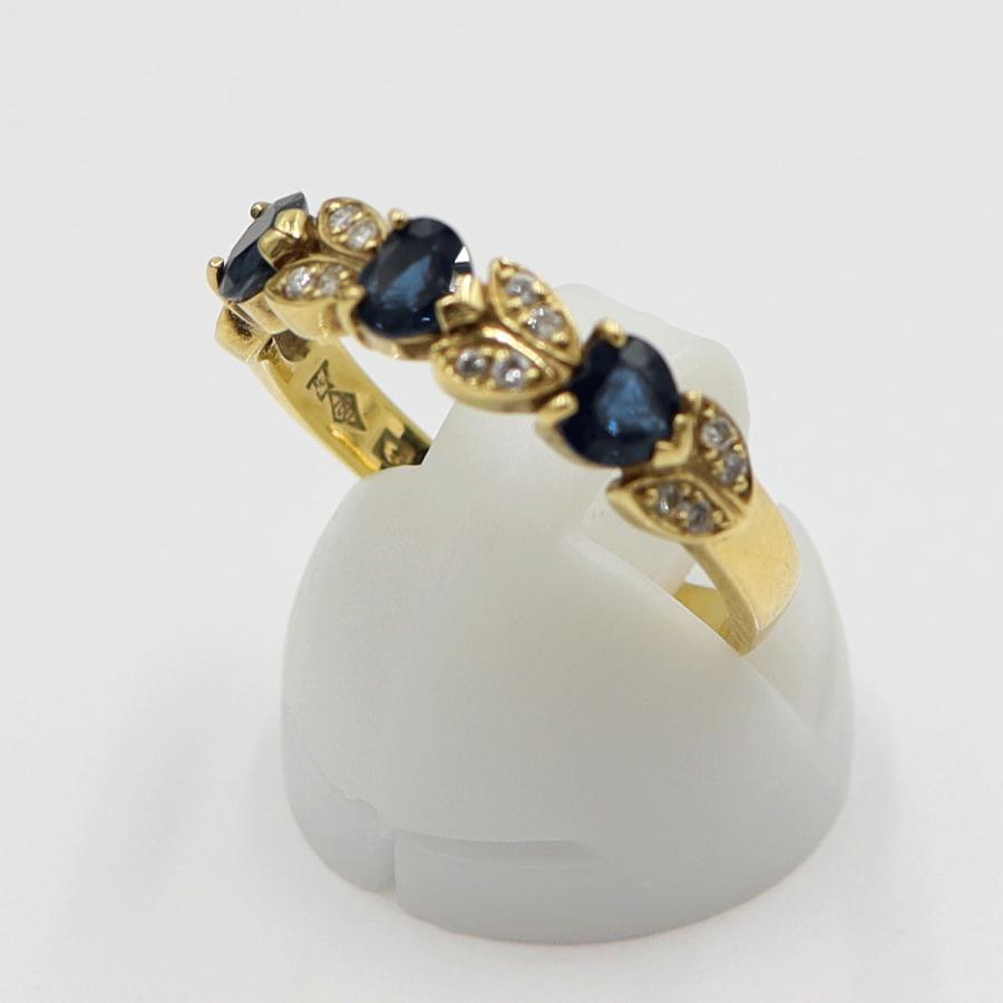 K18サファイアリング　リングサイズ17号　重量3.77ｇ(石の重量含む)　レディース(中古)