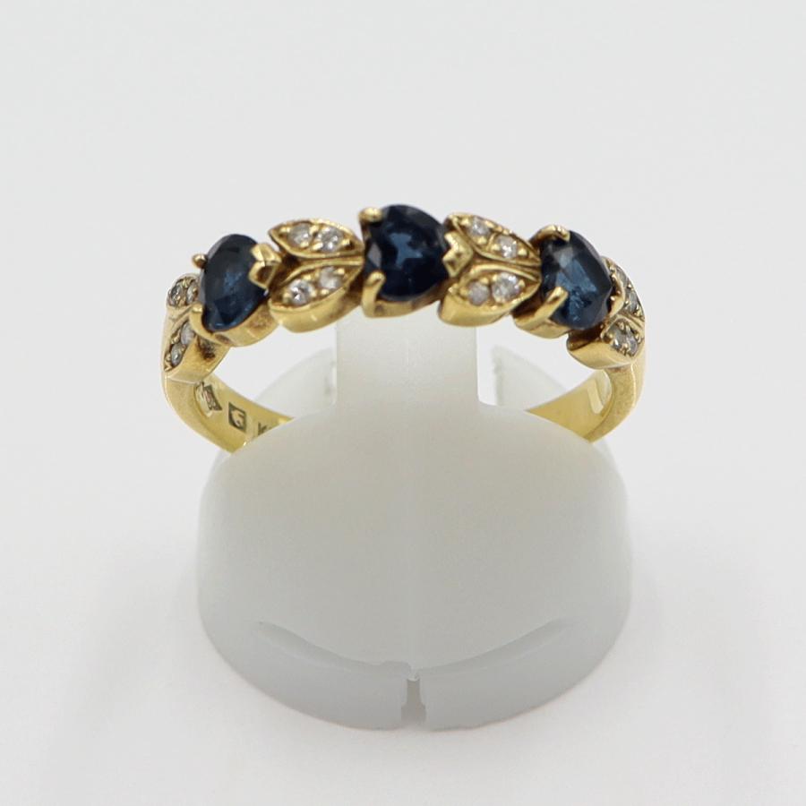 K18サファイアリング　リングサイズ17号　重量3.77ｇ(石の重量含む)　レディース(中古)