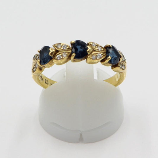 K18サファイアリング　リングサイズ17号　重量3.77ｇ(石の重量含む)　レディース(中古)