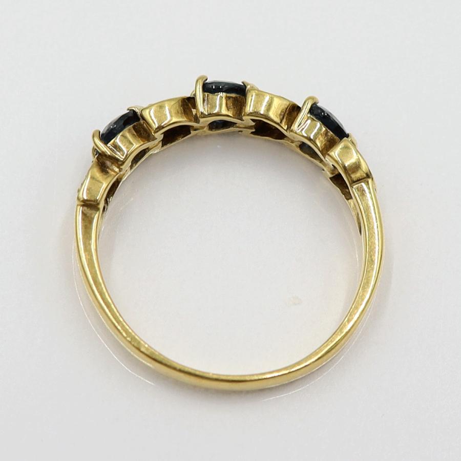 K18サファイアリング　リングサイズ17号　重量3.77ｇ(石の重量含む)　レディース(中古)