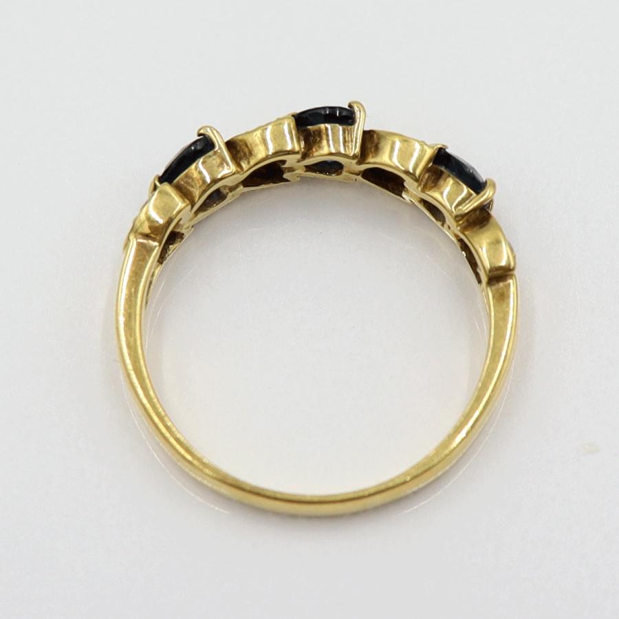 K18サファイアリング　リングサイズ17号　重量3.77ｇ(石の重量含む)　レディース(中古)