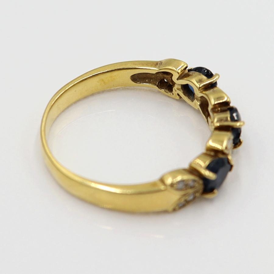 K18サファイアリング　リングサイズ17号　重量3.77ｇ(石の重量含む)　レディース(中古)