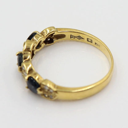 K18サファイアリング　リングサイズ17号　重量3.77ｇ(石の重量含む)　レディース(中古)
