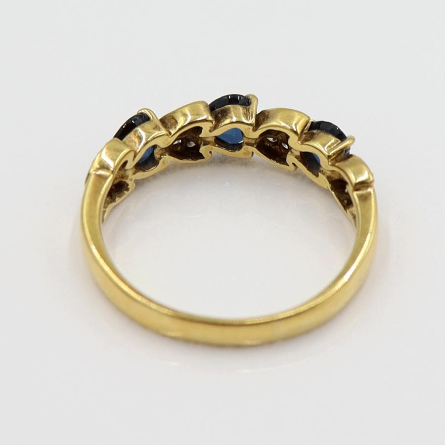 K18サファイアリング　リングサイズ17号　重量3.77ｇ(石の重量含む)　レディース(中古)