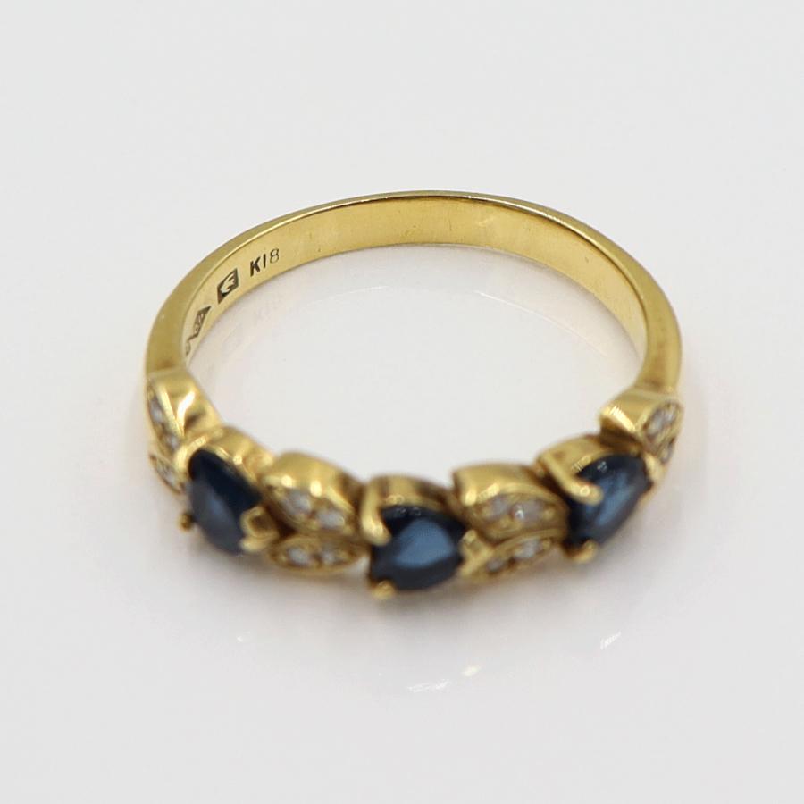 K18サファイアリング　リングサイズ17号　重量3.77ｇ(石の重量含む)　レディース(中古)