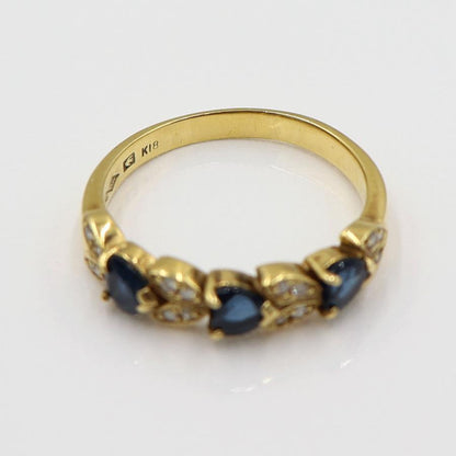 K18サファイアリング　リングサイズ17号　重量3.77ｇ(石の重量含む)　レディース(中古)