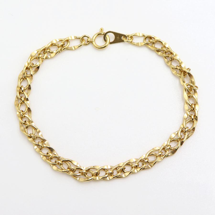 K18デザインブレスレット　長さ18.0cm　重量9.32ｇ（中古）