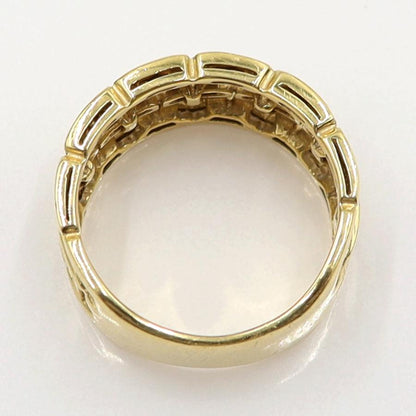 K18ダイヤデザインリング　D0.08ct　リングサイズ19号　重量10.0ｇ(石の重量含む)　(中古)