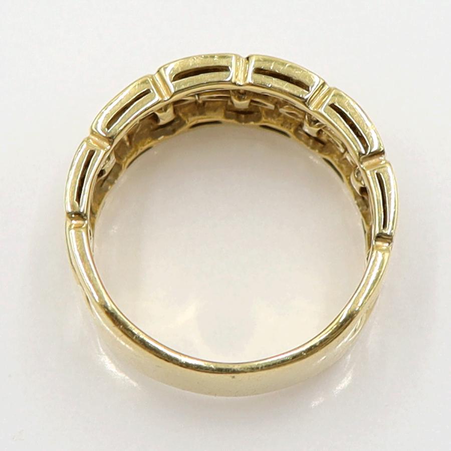 K18ダイヤデザインリング　D0.08ct　リングサイズ19号　重量10.0ｇ(石の重量含む)　(中古)