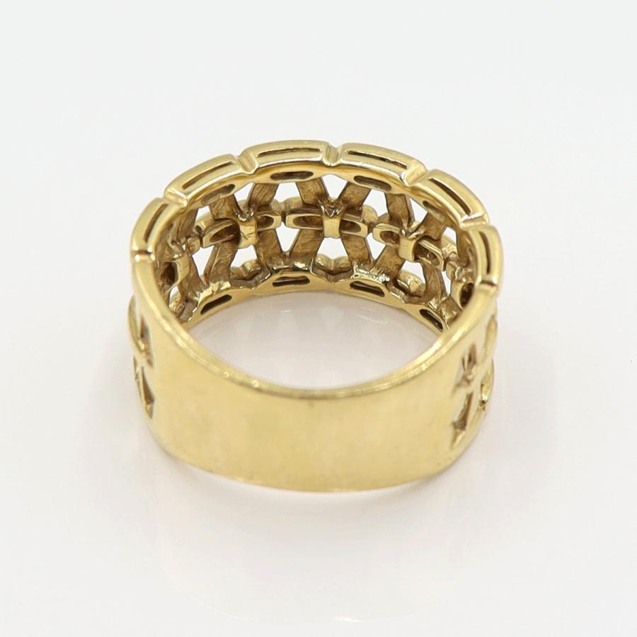 K18ダイヤデザインリング　D0.08ct　リングサイズ19号　重量10.0ｇ(石の重量含む)　(中古)