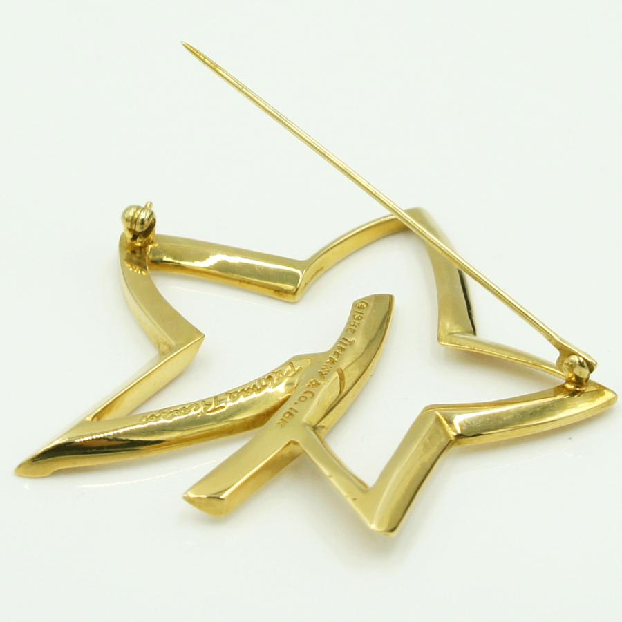 ティファニー(Tiffany & Co.)　750 星型ブローチ　重量16.27ｇ　レディース（中古）