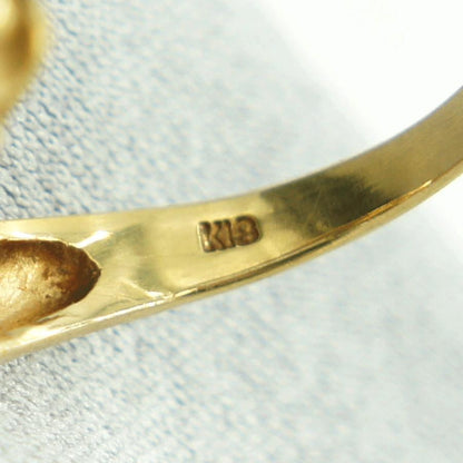 K18マルチ石リング「パンサー」リング12号　重量5.98ｇ（中古）