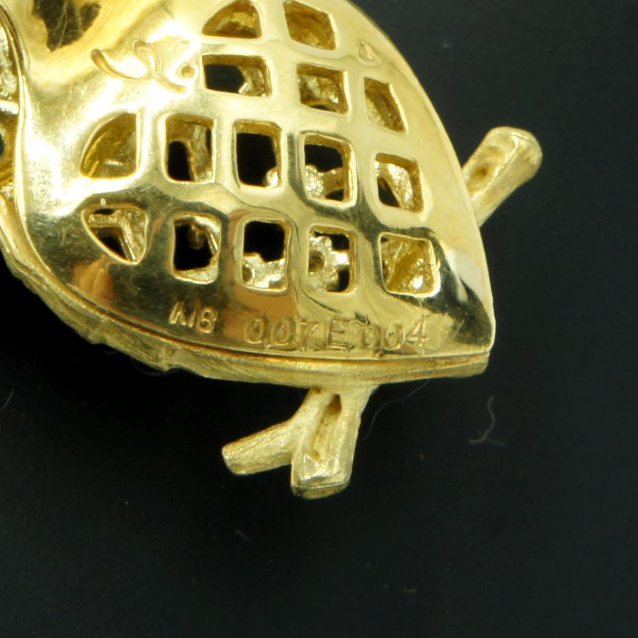 K18エメラルドペンダントトップ「フクロウ」　重量5.1ｇ(石の重量含む)（中古）