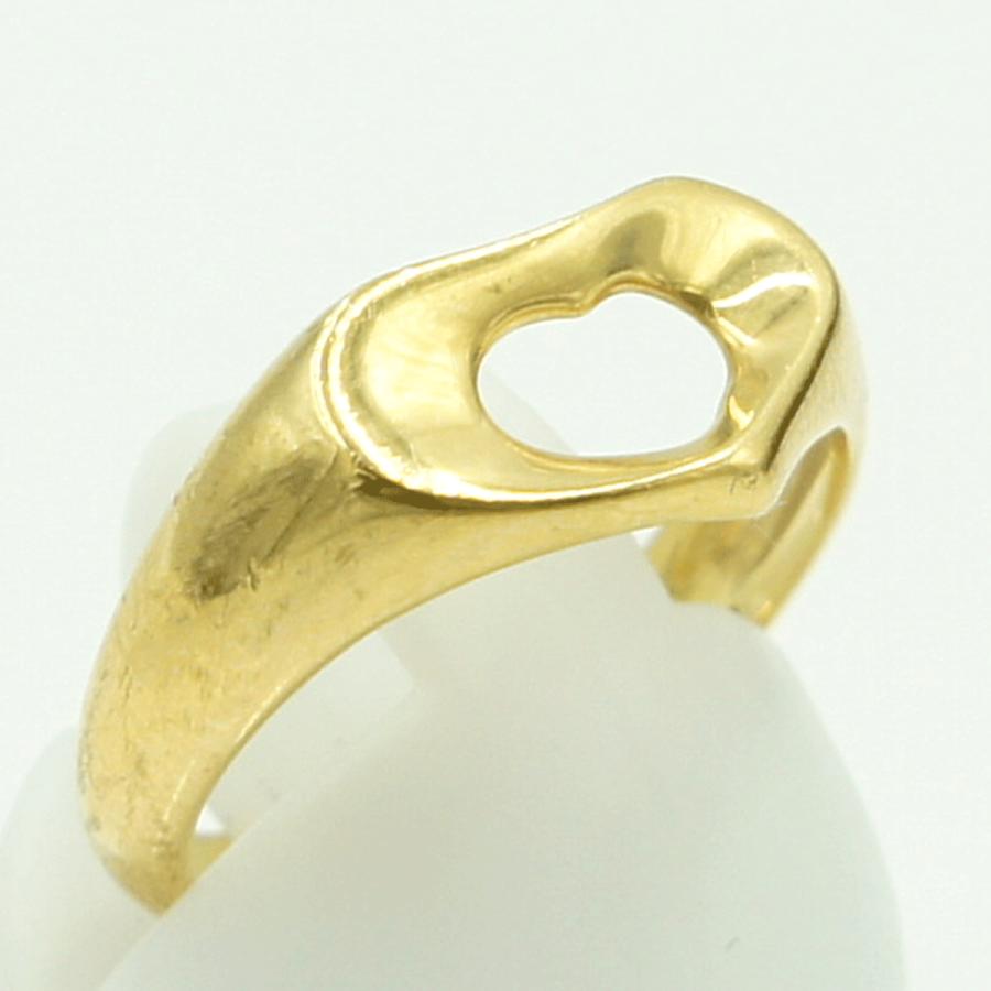 ティファニー(Tiffany & Co.)　750 オープンハートリング　リングサイズ10号　重量3.69ｇ　レディース（中古）