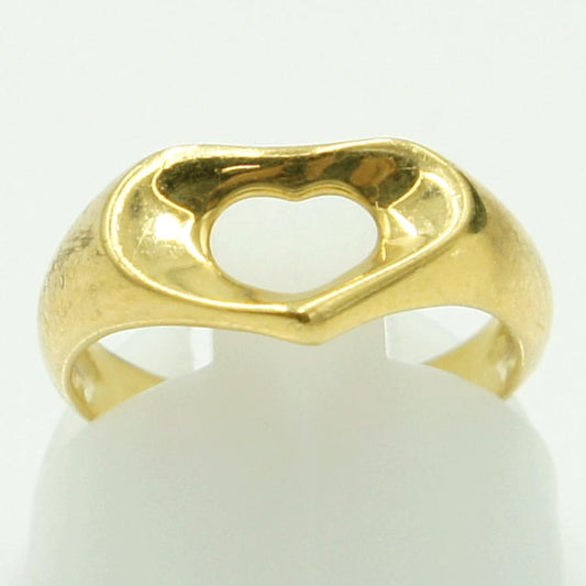 ティファニー(Tiffany & Co.)　750 オープンハートリング　リングサイズ10号　重量3.69ｇ　レディース（中古）