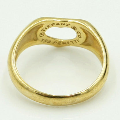 ティファニー(Tiffany & Co.)　750 オープンハートリング　リングサイズ10号　重量3.69ｇ　レディース（中古）