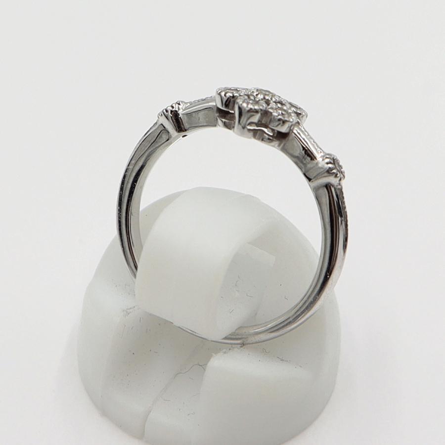 K18WGダイヤモンドリング　サイズ7号　重量2.49ｇ(石の重量含む) (中古)