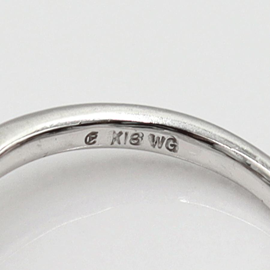 K18WGダイヤモンドリング　サイズ7号　重量2.49ｇ(石の重量含む) (中古)
