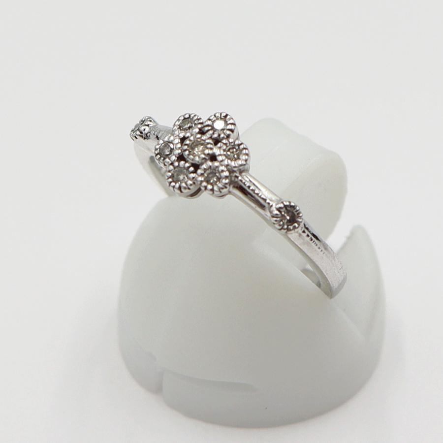 K18WGダイヤモンドリング　サイズ7号　重量2.49ｇ(石の重量含む) (中古)