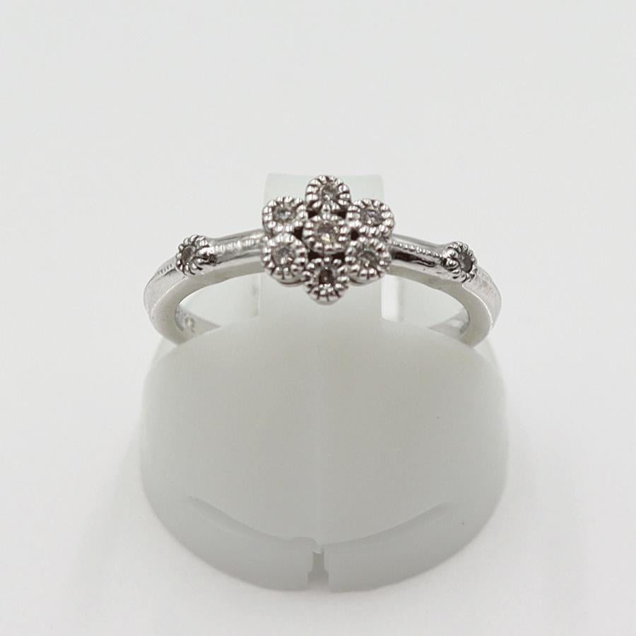 K18WGダイヤモンドリング　サイズ7号　重量2.49ｇ(石の重量含む) (中古)