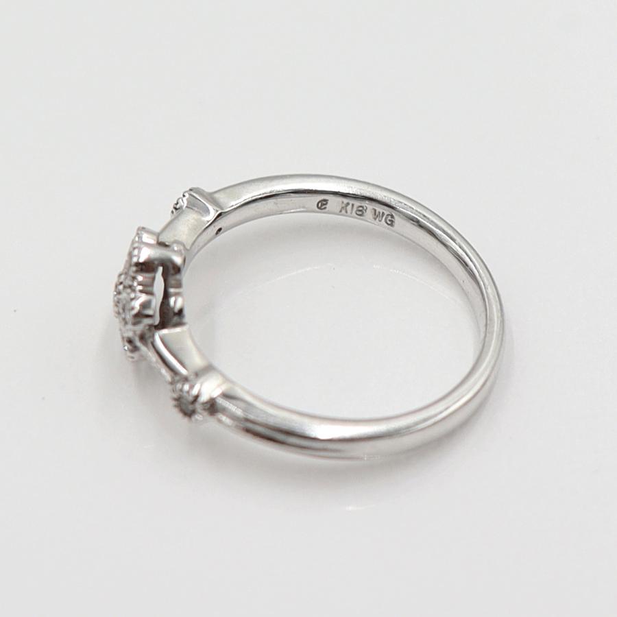 K18WGダイヤモンドリング　サイズ7号　重量2.49ｇ(石の重量含む) (中古)