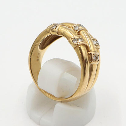 K18ダイヤデザインリング　D0.25ct　リングサイズ12号　重量7.62ｇ(石の重量含む)　(中古)