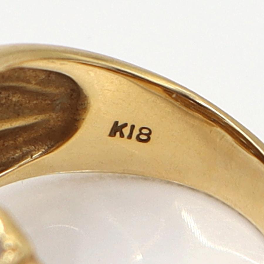 K18ダイヤデザインリング　D0.25ct　リングサイズ12号　重量7.62ｇ(石の重量含む)　(中古)
