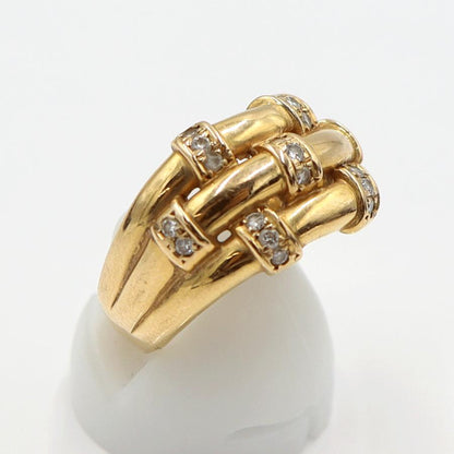 K18ダイヤデザインリング　D0.25ct　リングサイズ12号　重量7.62ｇ(石の重量含む)　(中古)