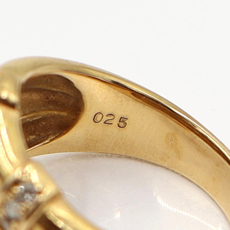 K18ダイヤデザインリング　D0.25ct　リングサイズ12号　重量7.62ｇ(石の重量含む)　(中古)