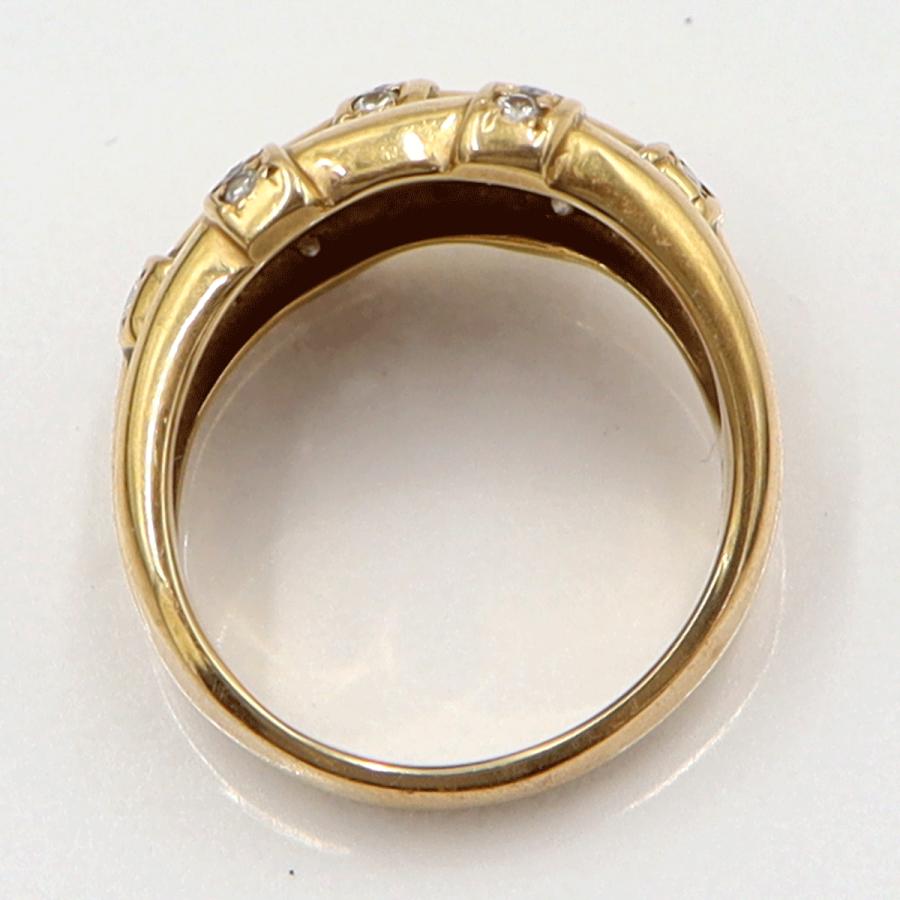 K18ダイヤデザインリング　D0.25ct　リングサイズ12号　重量7.62ｇ(石の重量含む)　(中古)