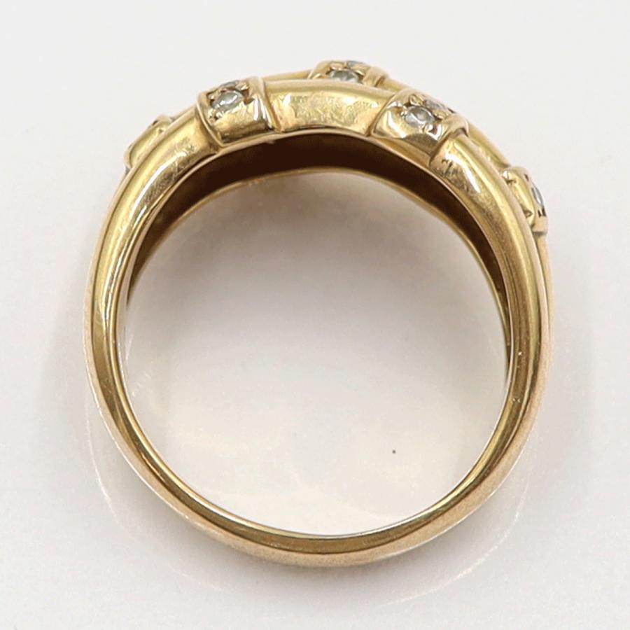 K18ダイヤデザインリング　D0.25ct　リングサイズ12号　重量7.62ｇ(石の重量含む)　(中古)