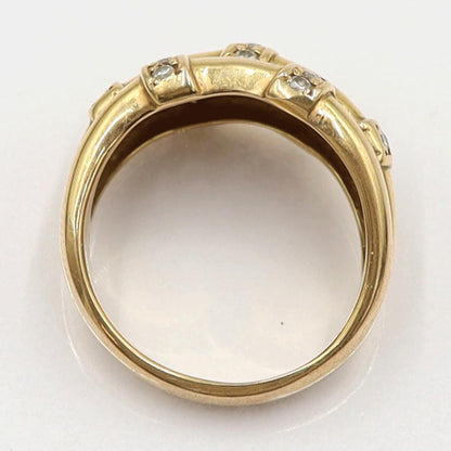 K18ダイヤデザインリング　D0.25ct　リングサイズ12号　重量7.62ｇ(石の重量含む)　(中古)