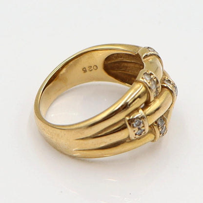 K18ダイヤデザインリング　D0.25ct　リングサイズ12号　重量7.62ｇ(石の重量含む)　(中古)