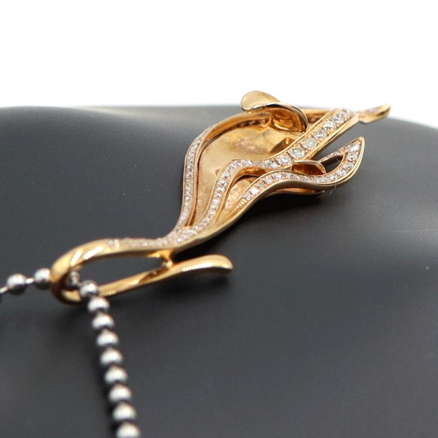 750PGダイヤモンドペンダント「リーフ」　D1.15ct　重量6.55ｇ(石の重量含む) （中古）