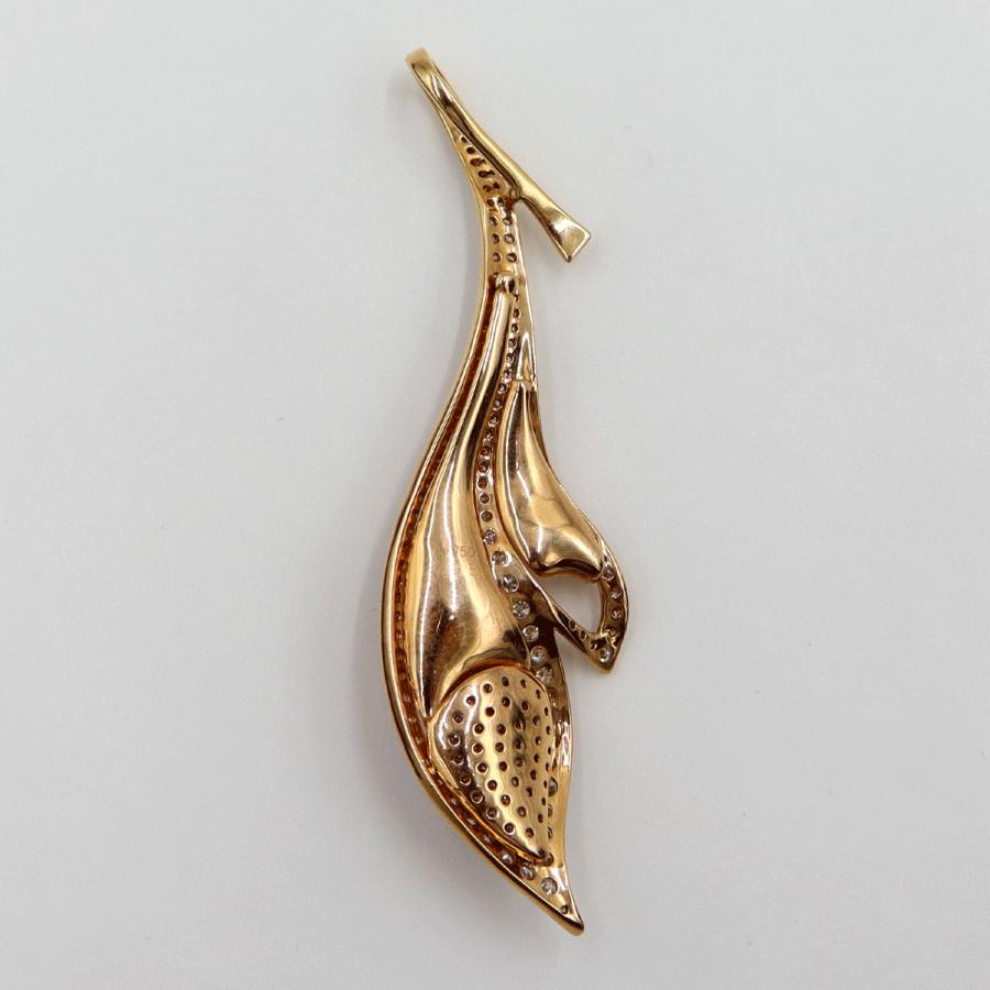 750PGダイヤモンドペンダント「リーフ」　D1.15ct　重量6.55ｇ(石の重量含む) （中古）