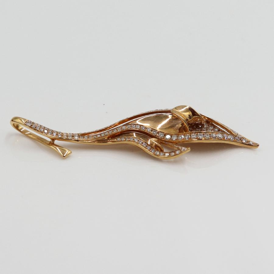 750PGダイヤモンドペンダント「リーフ」　D1.15ct　重量6.55ｇ(石の重量含む) （中古）