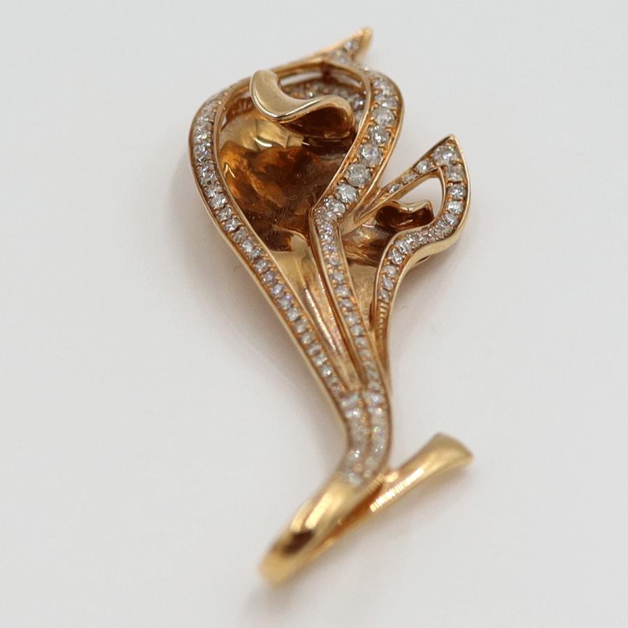 750PGダイヤモンドペンダント「リーフ」　D1.15ct　重量6.55ｇ(石の重量含む) （中古）