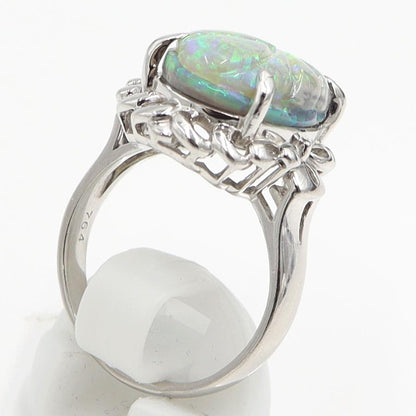 Pt900オパールリング　タブレットOP7.64ct　リングサイズ19号　重量12.65ｇ(石の重量含む)　レディース（中古）