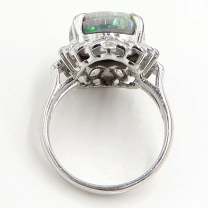 Pt900オパールリング　タブレットOP7.64ct　リングサイズ19号　重量12.65ｇ(石の重量含む)　レディース（中古）