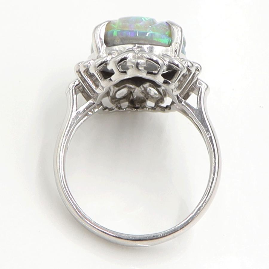 Pt900オパールリング　タブレットOP7.64ct　リングサイズ19号　重量12.65ｇ(石の重量含む)　レディース（中古）