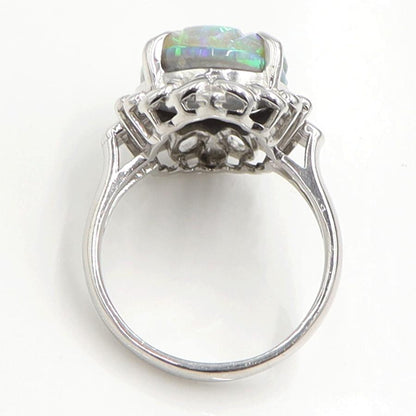 Pt900オパールリング　タブレットOP7.64ct　リングサイズ19号　重量12.65ｇ(石の重量含む)　レディース（中古）