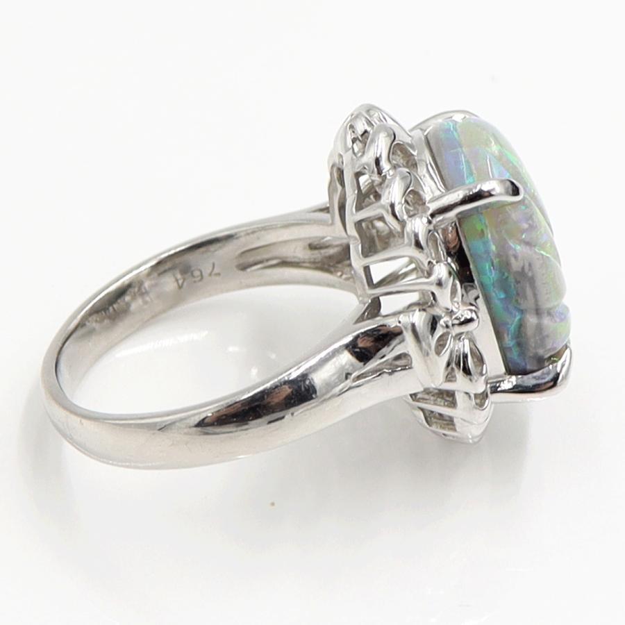 Pt900オパールリング　タブレットOP7.64ct　リングサイズ19号　重量12.65ｇ(石の重量含む)　レディース（中古）