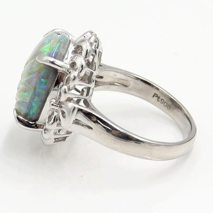 Pt900オパールリング　タブレットOP7.64ct　リングサイズ19号　重量12.65ｇ(石の重量含む)　レディース（中古）