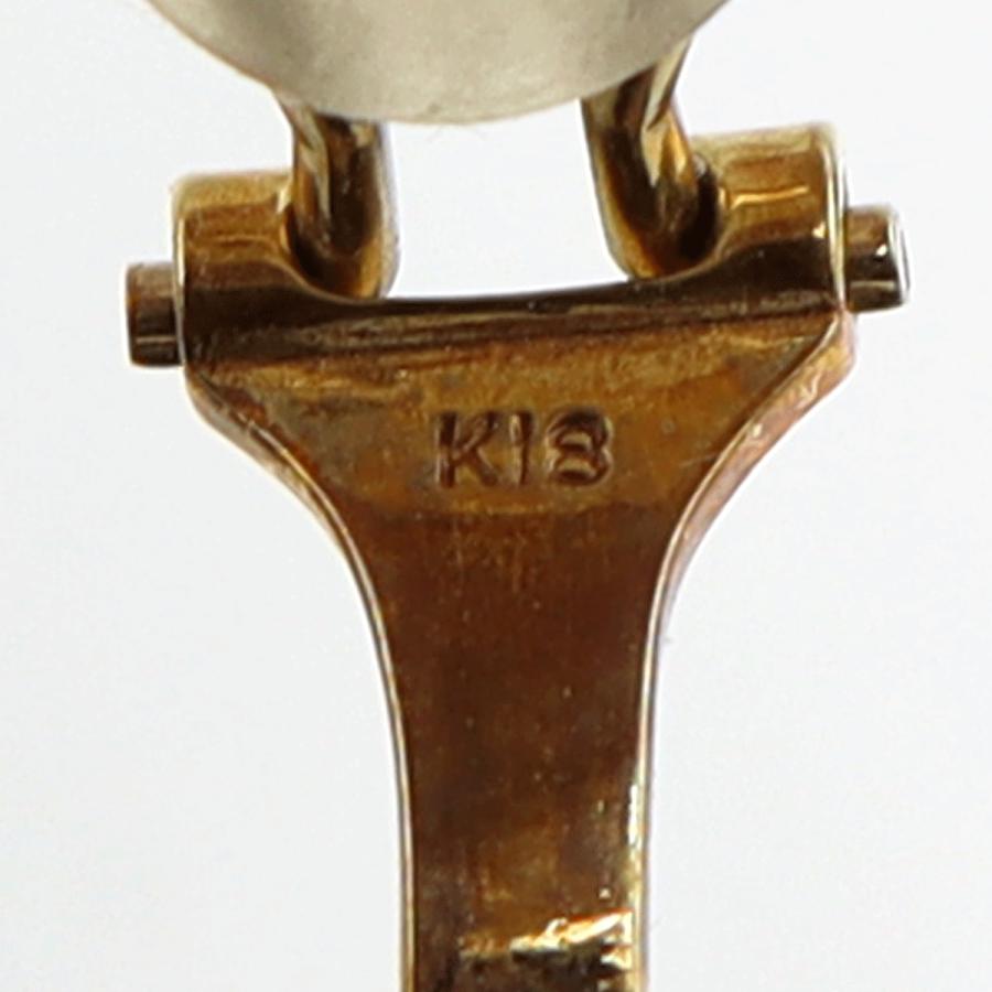 K18メノウカメオイヤリング　重量6.58ｇ(両耳・総重量)　（中古）