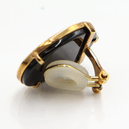 K18メノウカメオイヤリング　重量6.58ｇ(両耳・総重量)　（中古）