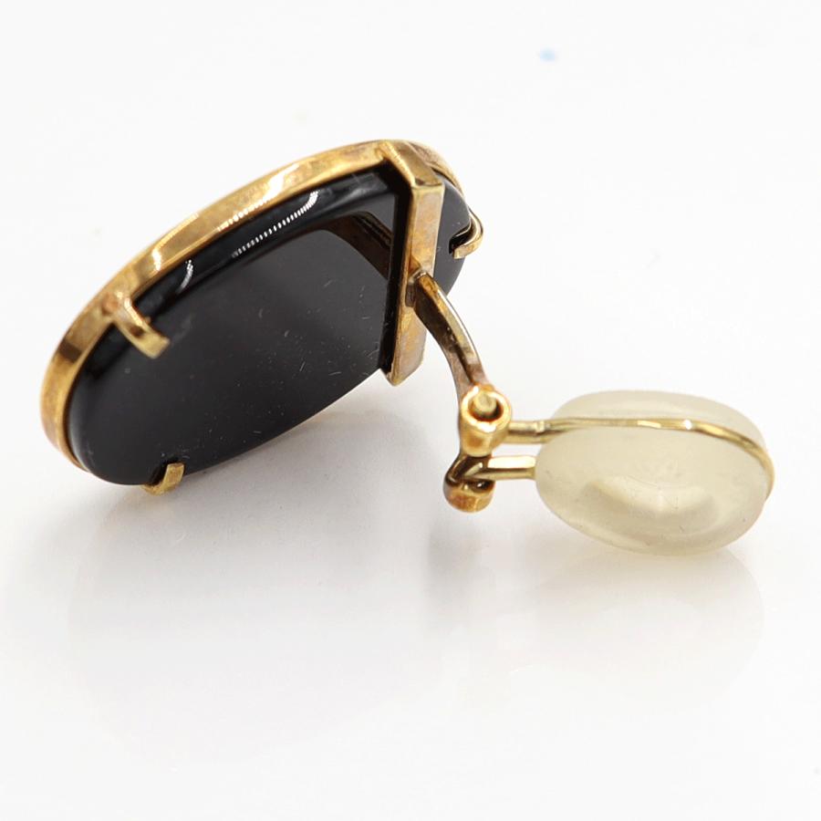 K18メノウカメオイヤリング　重量6.58ｇ(両耳・総重量)　（中古）